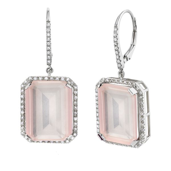 LIGHT PINK CRYSTAL PORTRAIT EARRINGS