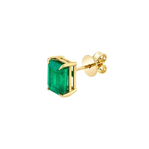SINGLE EMERALD STUD, 3cts