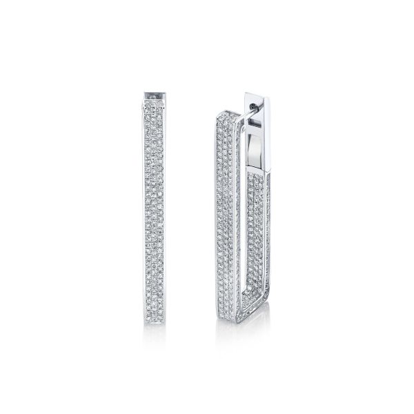 DIAMOND PAVE ELONGATED DECO LINK EARRINGS