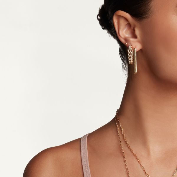 SOLID GOLD LONG DECO LINK HUGGIES