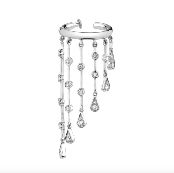 DIAMOND GRADUAL BEZEL TEARDROP EAR CUFF