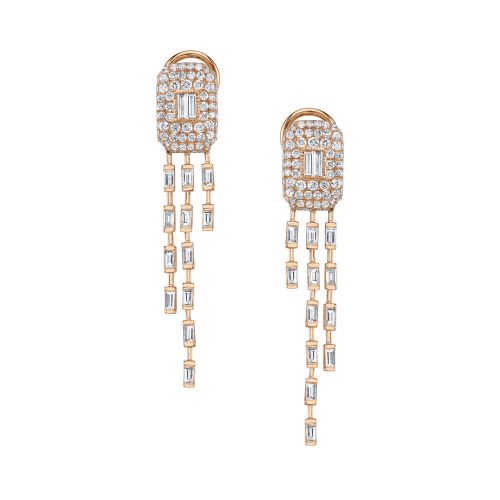 READY TO SHIP WATERFALL BAGUETTE DROP EARRINGS