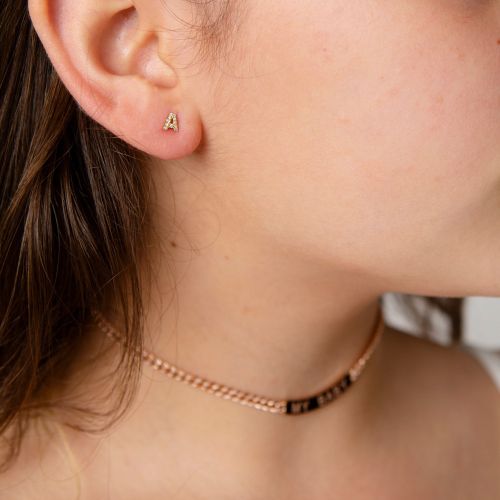 MINI ME DIAMOND PAVE INITAL STUDS