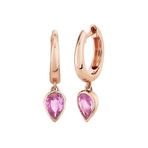 PINK SAPPHIRE PEAR DROP HUGGIES