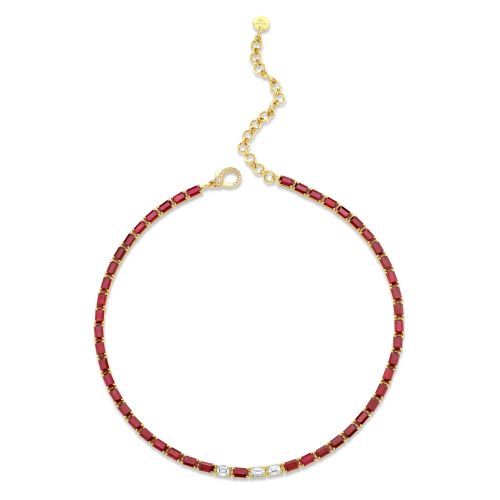 RUBY & DIAMOND TENNIS NECKLACE
