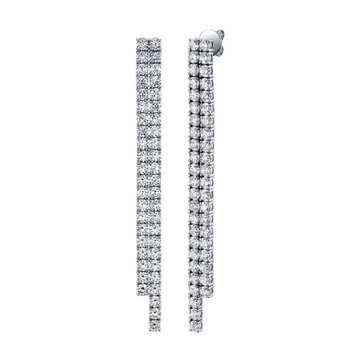 READY TO SHIP DOUBLE DIAMOND TENNIS DROP EARRINGS