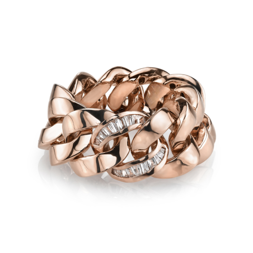 SINGLE DIAMOND BAGUETTE ESSENTIAL LINK RING