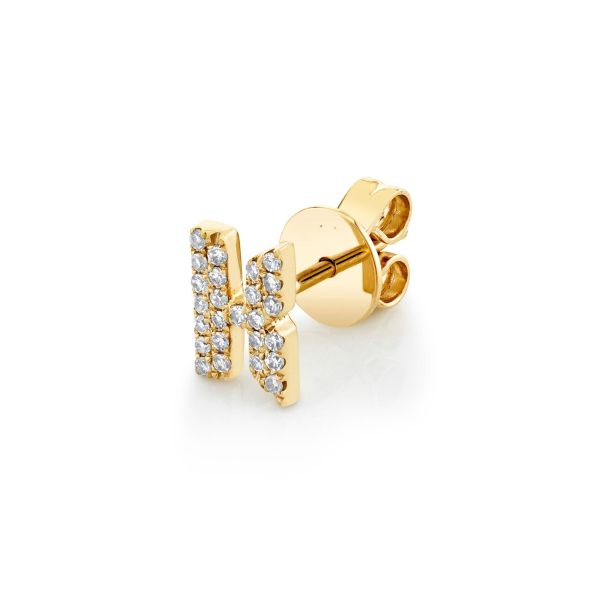 DIAMOND SINGLE PAVE INITIAL STUD