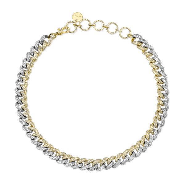 DIAMOND PAVE TWO-TONE ESSENTIAL LINK NECKLACE