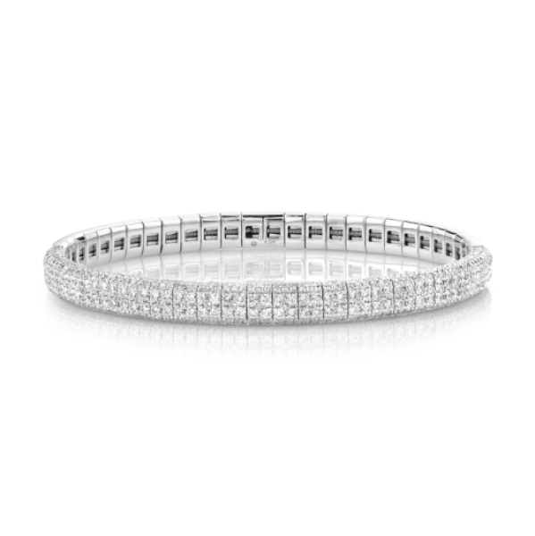 DIAMOND DOUBLE ROW PAVE STRETCH BRACELET