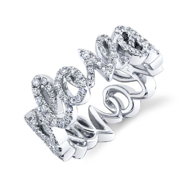 DIAMOND PAVE PERSONALIZED 5 LETTER CURSIVE ETERNITY BAND