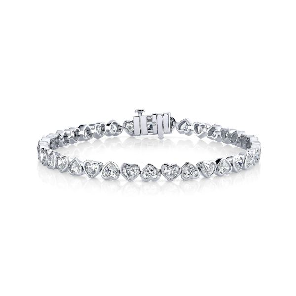 DIAMOND BEZEL MINI HEART TENNIS BRACELET