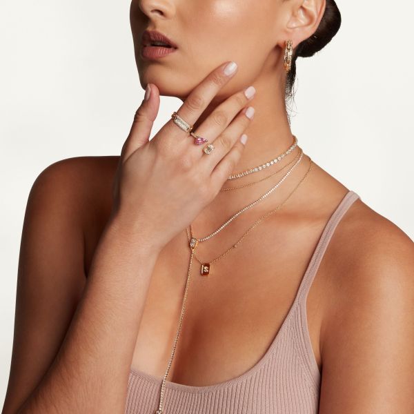 DIAMOND PAVE ID MINI LINK RING