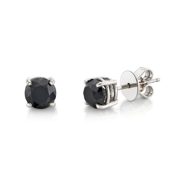 BLACK DIAMOND ROUND STUDS