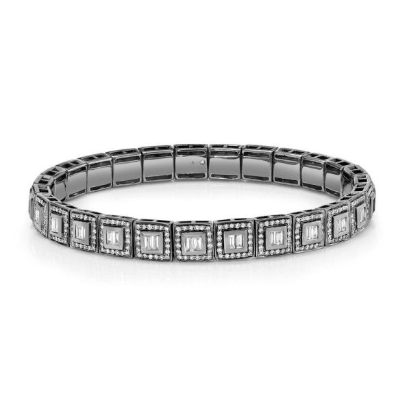 DIAMOND BAGUETTE SQUARE STRETCH BRACELET