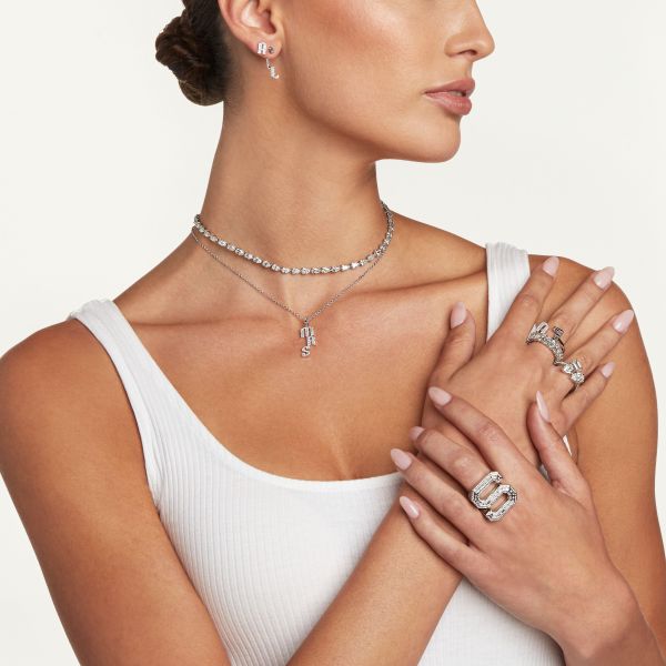 MIXED DIAMOND PERSONALIZED FLOATING INITIALS RING