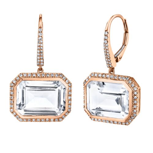 WHITE TOPAZ VERT EARRINGS