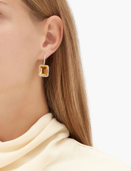 YELLOW TOPAZ PORTRAIT  EARRINGS