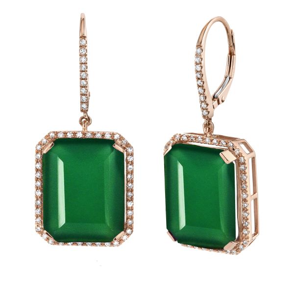 READY TO SHIP GREEN ONYX PORTRAIT EARRINGS