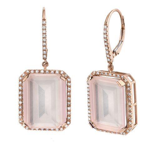 LIGHT PINK CRYSTAL PORTRAIT EARRINGS