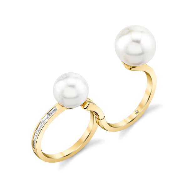 PEARL & DIAMOND BAGUETTE 2 IN 1 RING