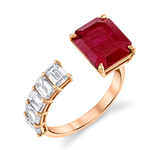 FLOATING RUBY & DIAMOND RING