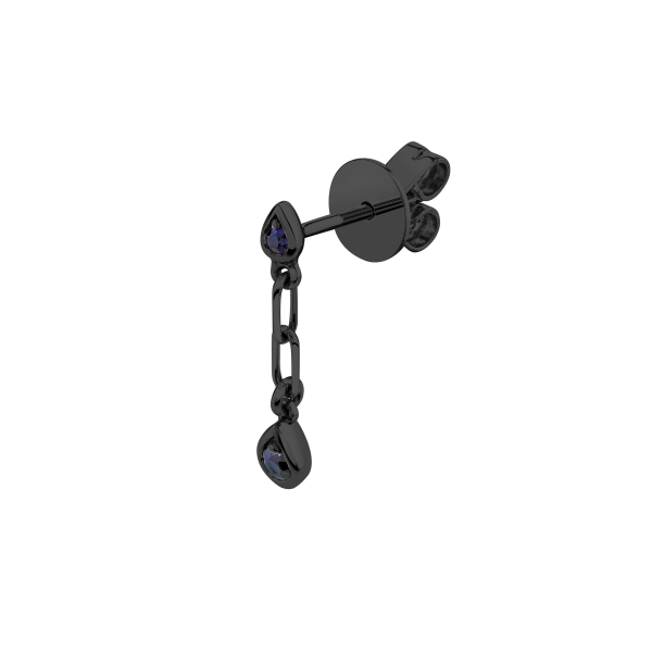 SINGLE BLUE SAPPHIRE DANGLE DROP STUD