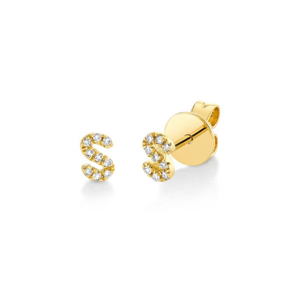 MINI ME DIAMOND PAVE INITAL STUDS