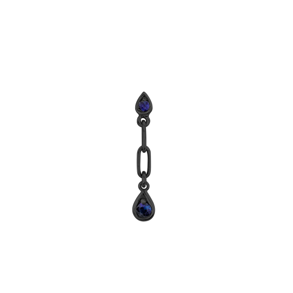 SINGLE BLUE SAPPHIRE DANGLE DROP STUD