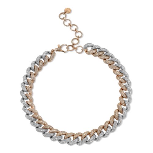 DIAMOND TWO-TONE JUMBO PAVE LINK NECKLACE