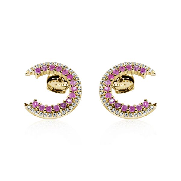 Pink Sapphires & Diamond Earrings Pink Caelum