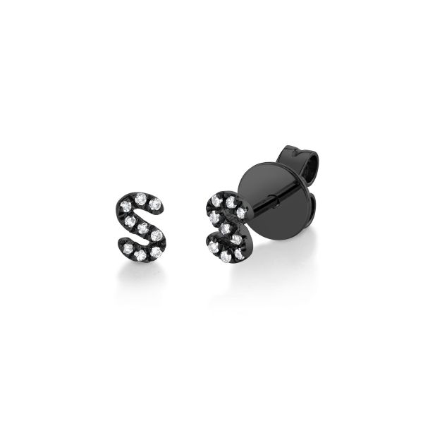 MINI ME DIAMOND PAVE SINGLE INITAL STUD, SMALL