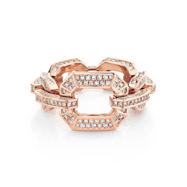 DIAMOND PAVE GRADUAL DECO LINK RING