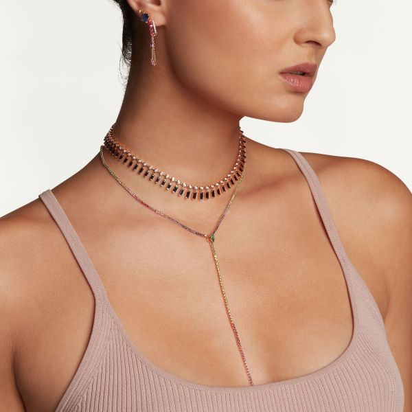 BLUE SAPPHIRE & DIAMOND DOT-DASH CHOKER