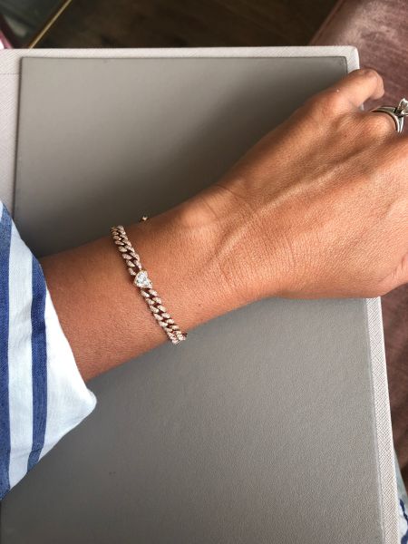 EMERALD HEART PAVE MINI LINK BRACELET