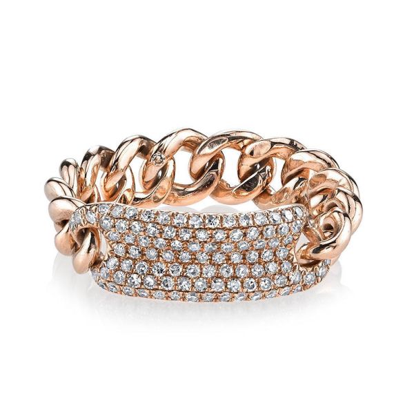 DIAMOND PAVE ID MINI LINK RING