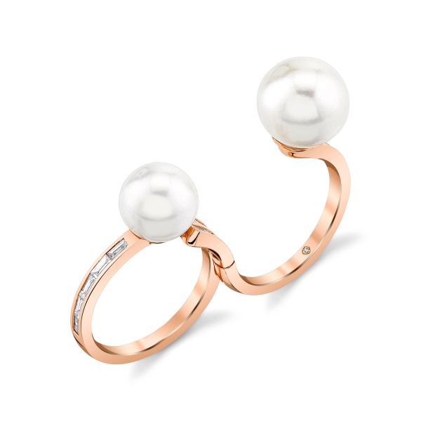 PEARL & DIAMOND BAGUETTE 2 IN 1 RING