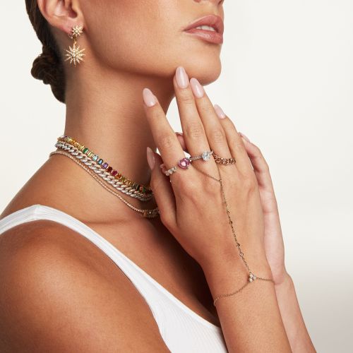 FLOATING PINK SAPPHIRE HEART & DIAMOND RING