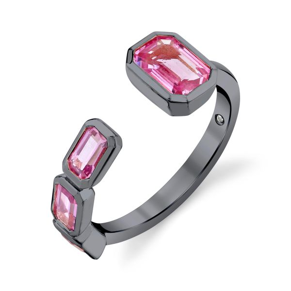 PINK SAPPHIRE EAST WEST FLOATING RING