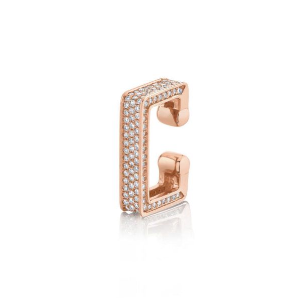 DIAMOND PAVE DECO LINK EAR CUFF