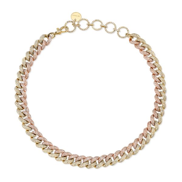 DIAMOND PAVE TWO-TONE ESSENTIAL LINK NECKLACE