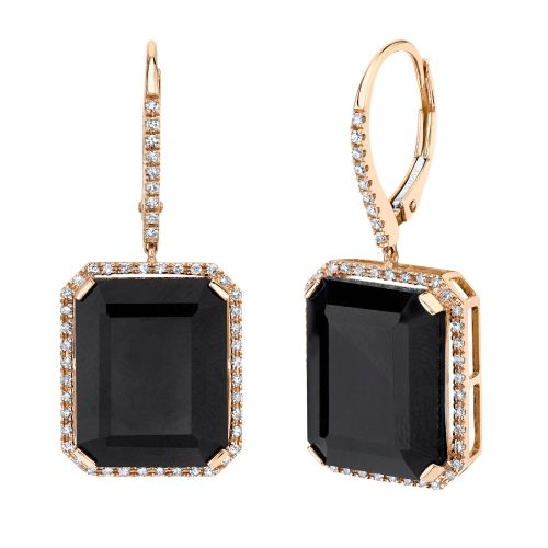 READY TO SHIP BLACK ONYX PORTRAIT EARRINGS