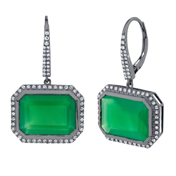GREEN ONXY VERT EARRINGS