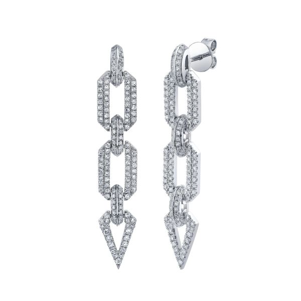 DIAMOND PAVE GEO LINK EARRINGS