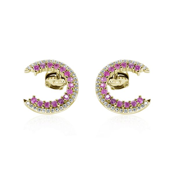 Pink Sapphires & Diamond Earrings Pink Caelum