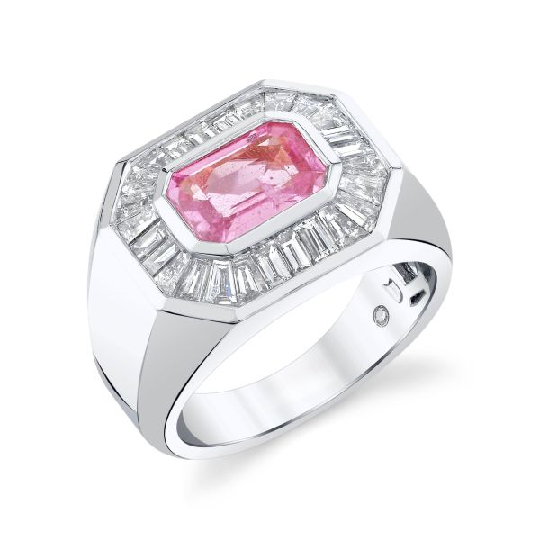 PINK SAPPHIRE & DIAMOND BAGUETTE CHAMPIONSHIP RING