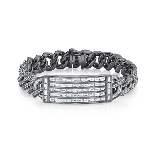 DIAMOND FULL PAVE ESSENTIAL BAGUETTE ID BRACELET