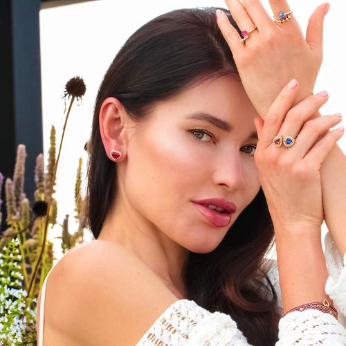 Ruby & White Diamond Earrings Venus