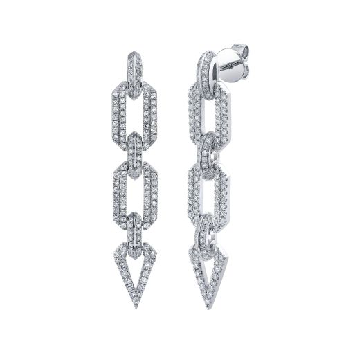 READY TO SHIP DIAMOND PAVE GEO LINK EARRINGS