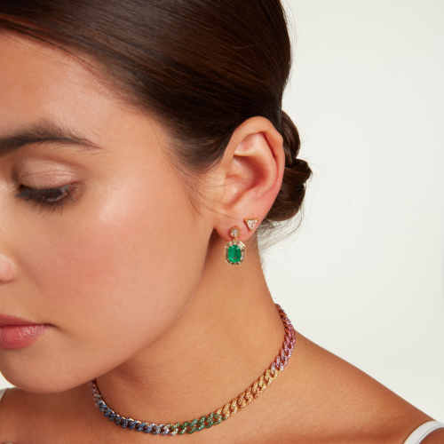 RAINBOW MEDIUM PAVE LINK NECKLACE